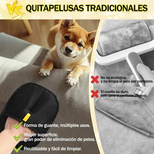 Guante Cepillo Quitapelos Mascotas