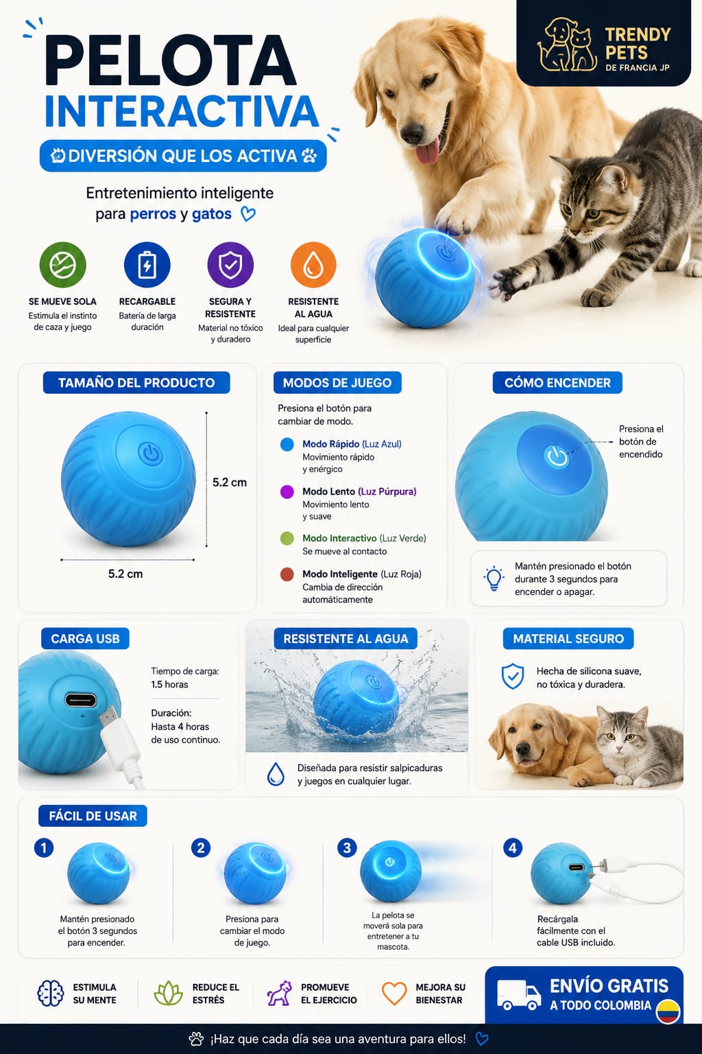 Pelota interactiva para mascota