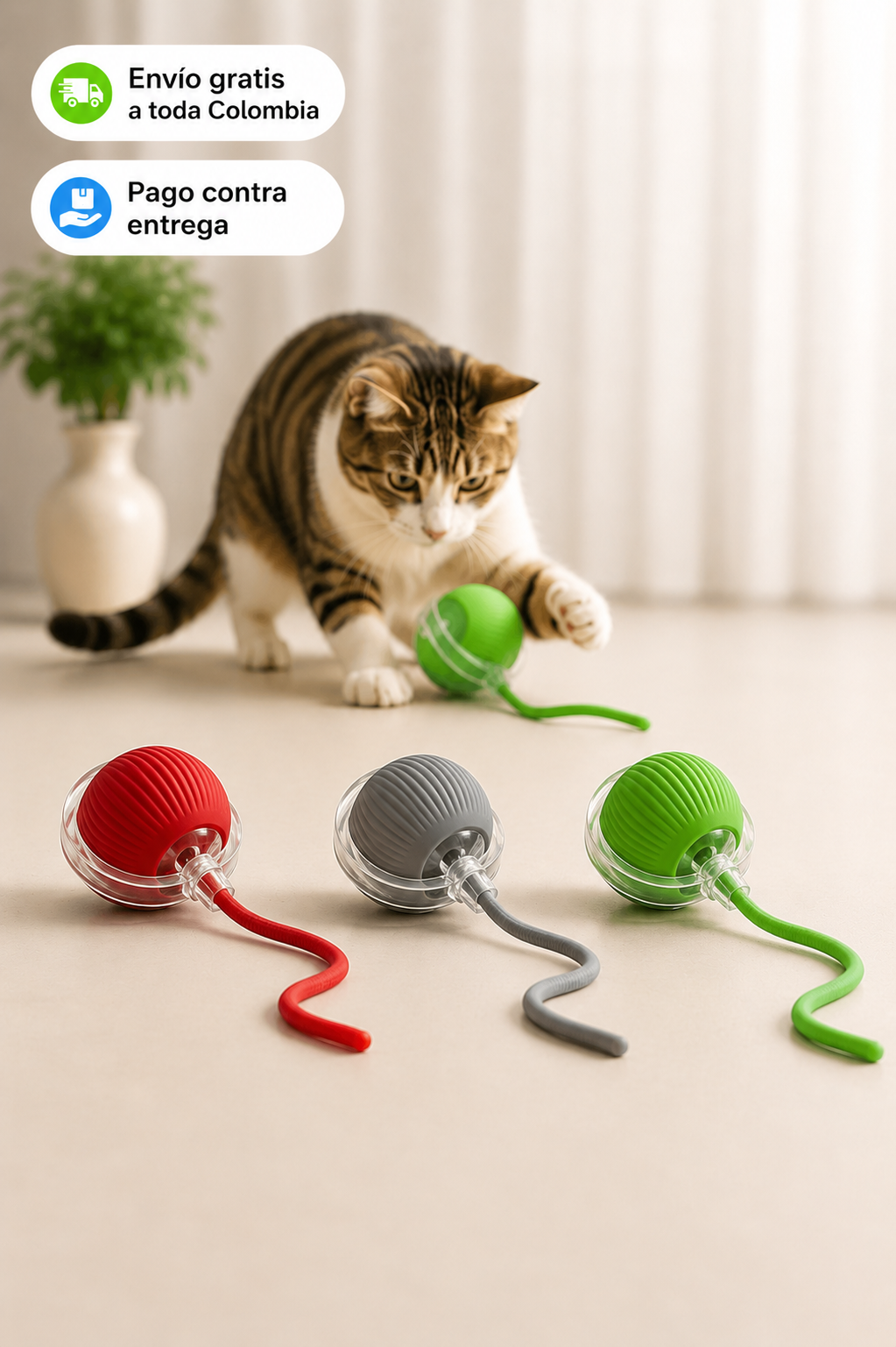 Pelota Interactiva Colita Para Gatos